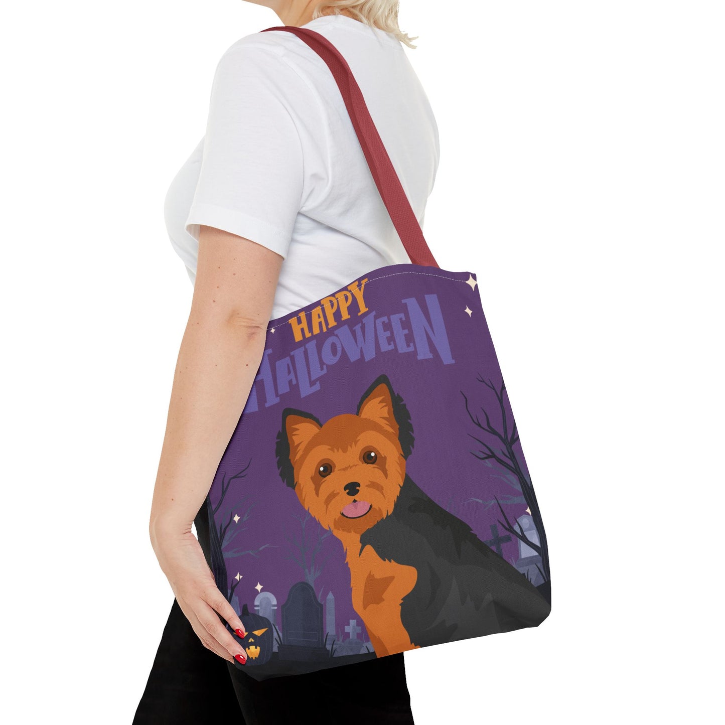 Yorkshire Terrier Dog Happy Halloween Tote Bag 16x16