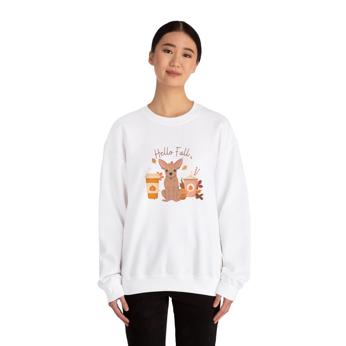 Chihuahua Dog Fall Unisex Heavy Blend Crewneck Sweatshirt