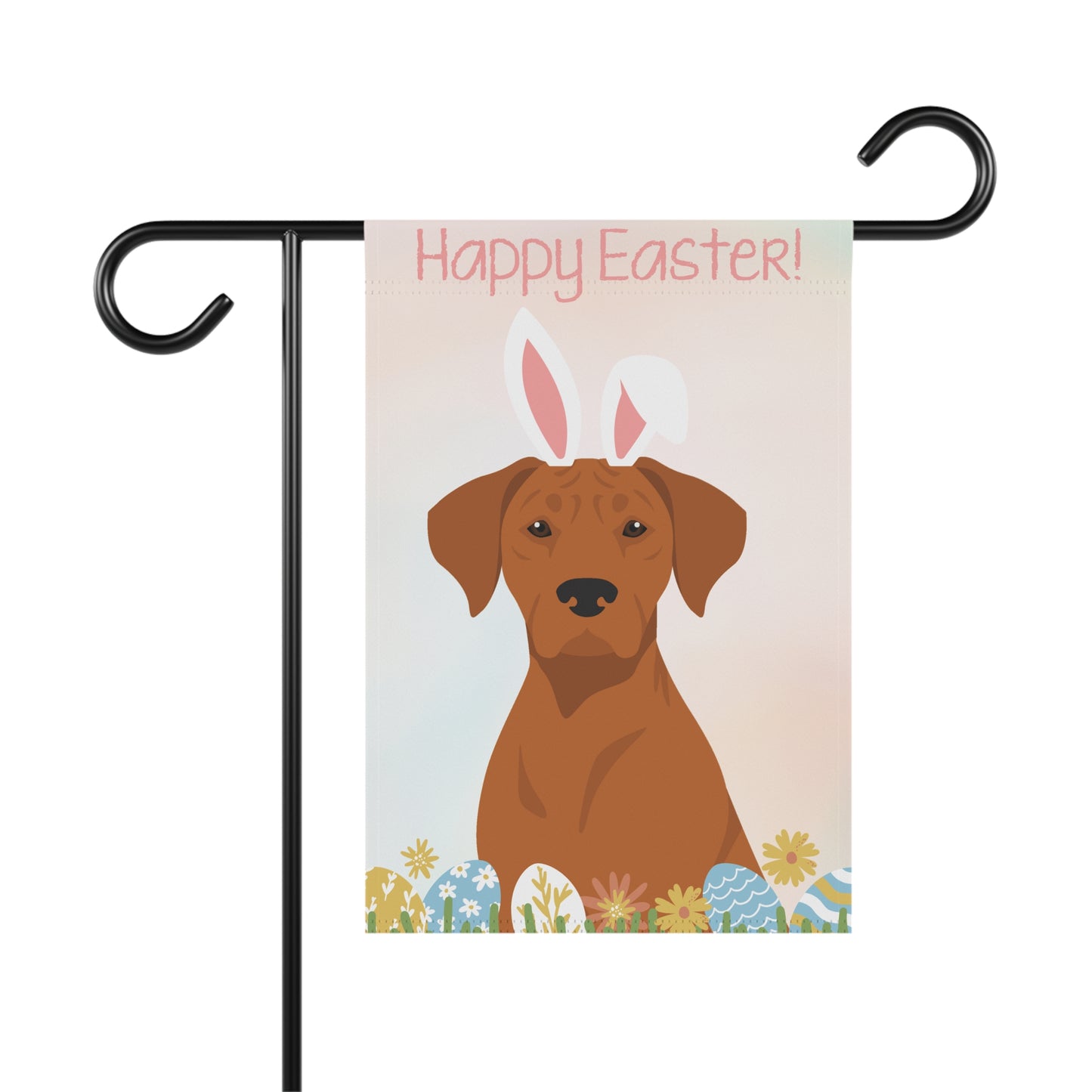 Rhodesian Ridgeback Happy Easter Garden Flag