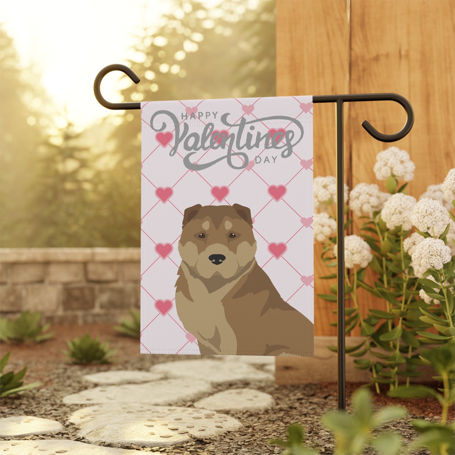 Armenian Gampr Dog Valentines Day Garden Flag