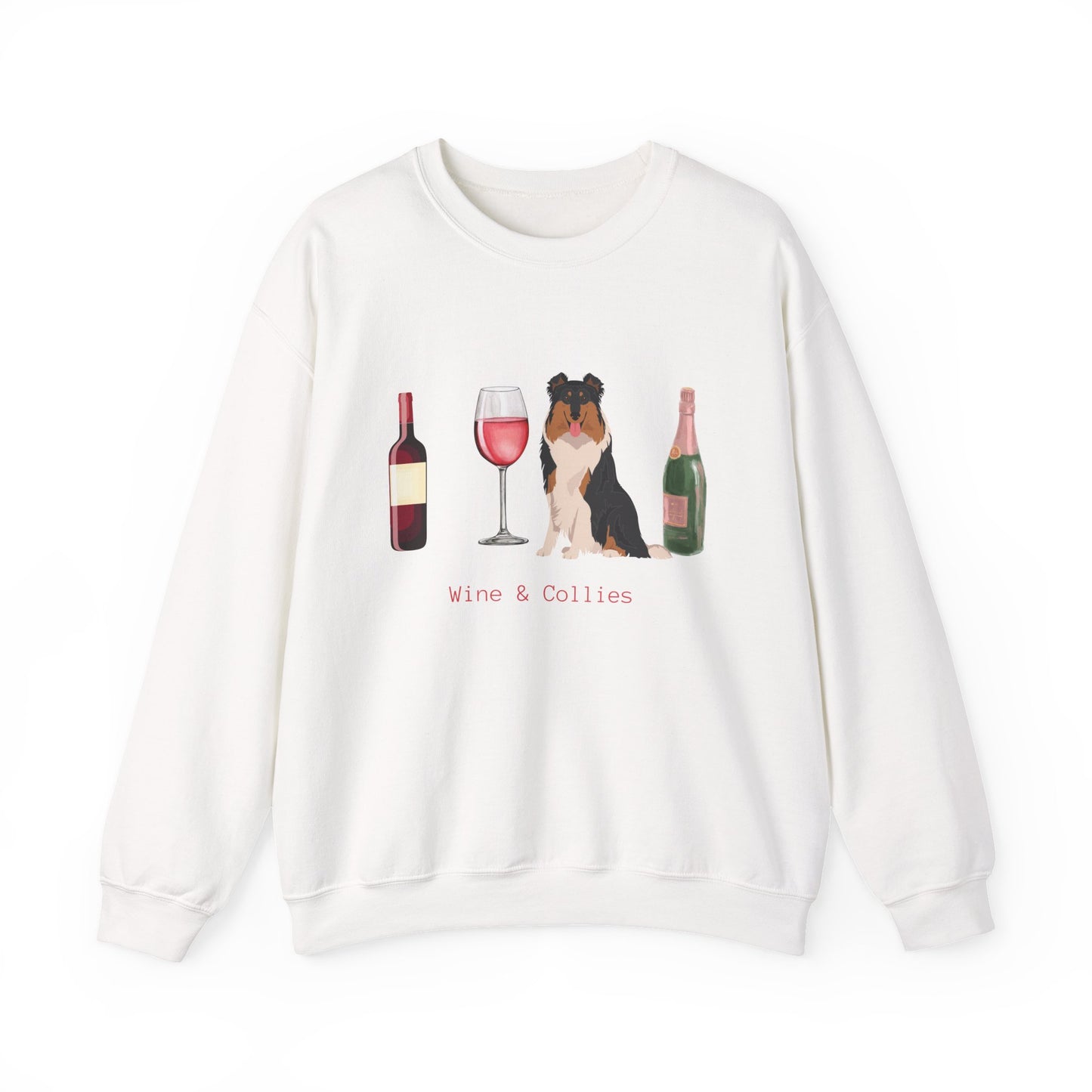 Copy of Collie Dog Wine Unisex Heavy Blend Crewneck Sweatshirt