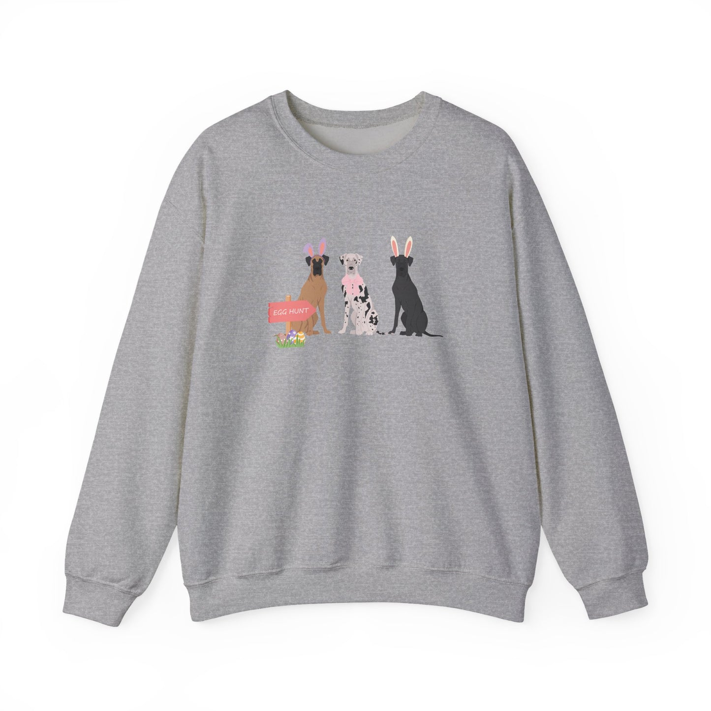Great Dane Dog Easter Unisex Heavy Blend Crewneck Sweatshirt, easter, Cute Dog Mom Gift
