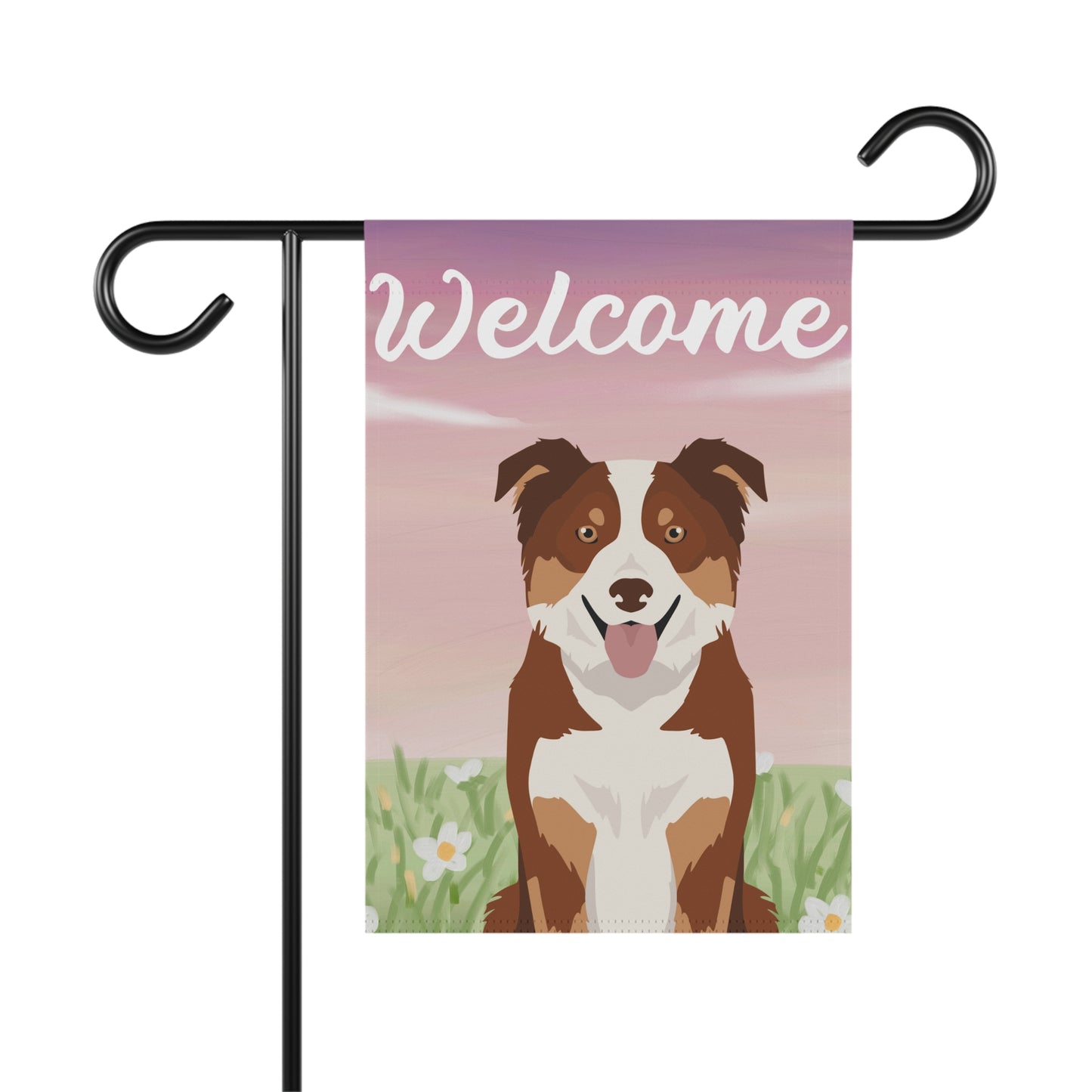Border Collie Dog Welcome Garden Flag