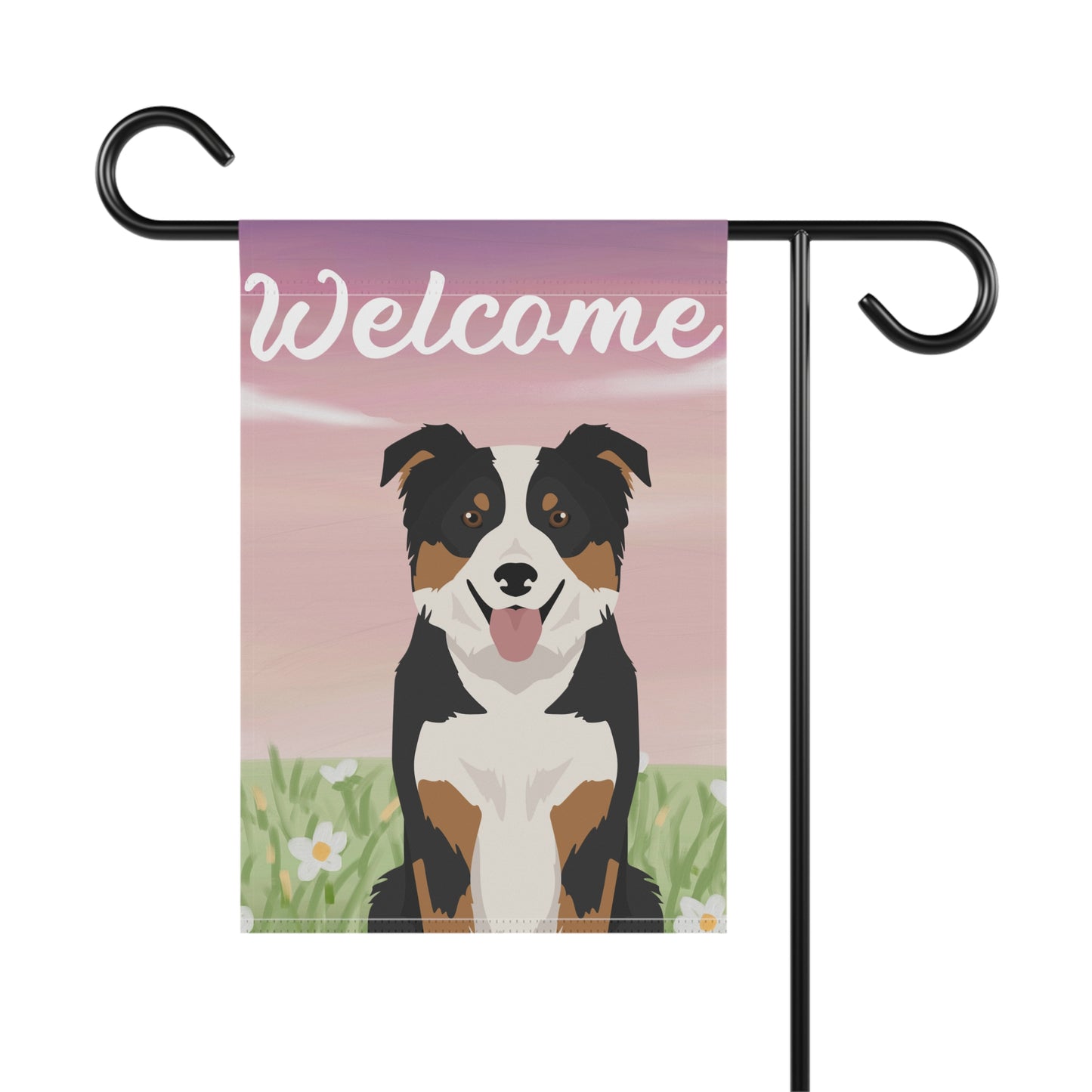 Border Collie Dog Welcome Garden Flag