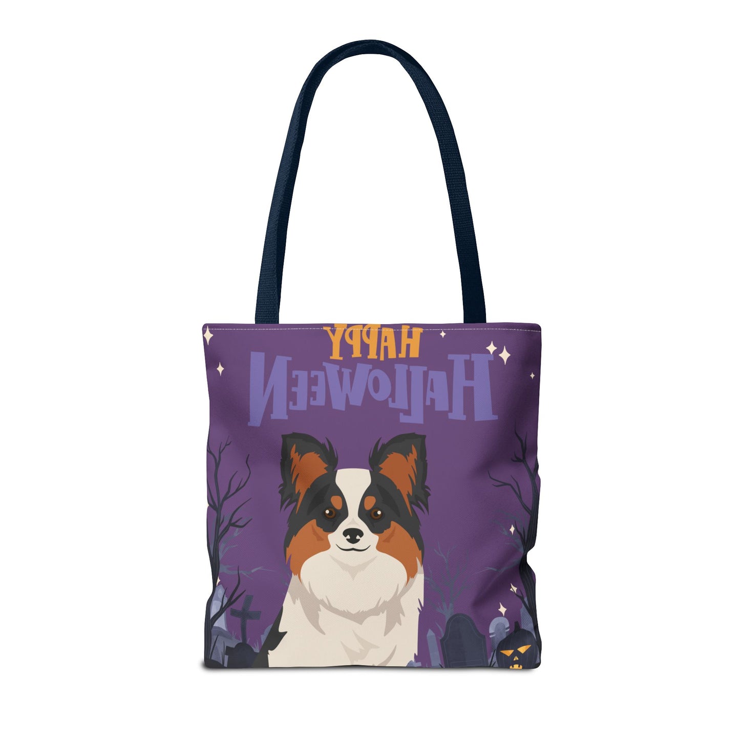 Papillon Dog Happy Halloween Tote Bag 16x16