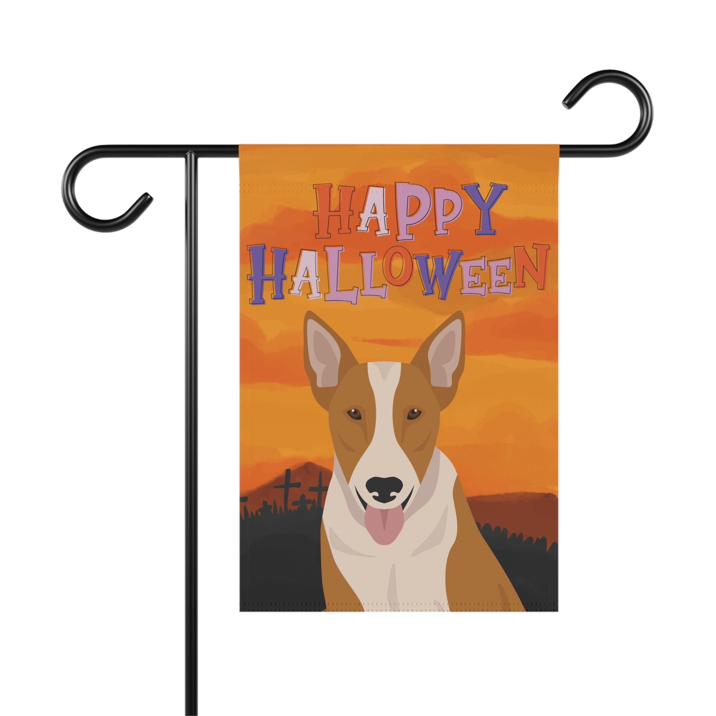 Bull Terrier Dog Halloween Garden Flag
