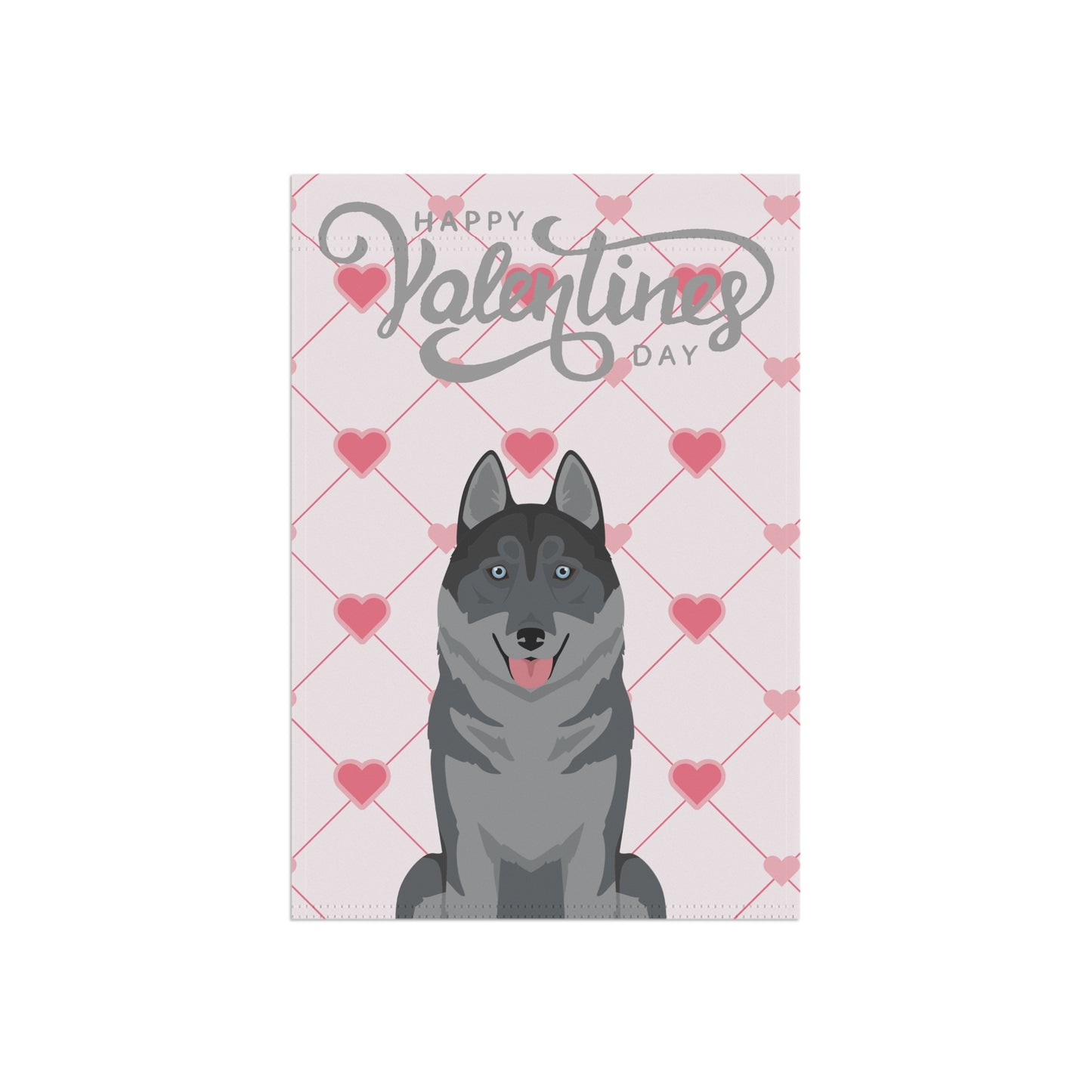 Siberian Husky Dog Valentines Day Garden Flag