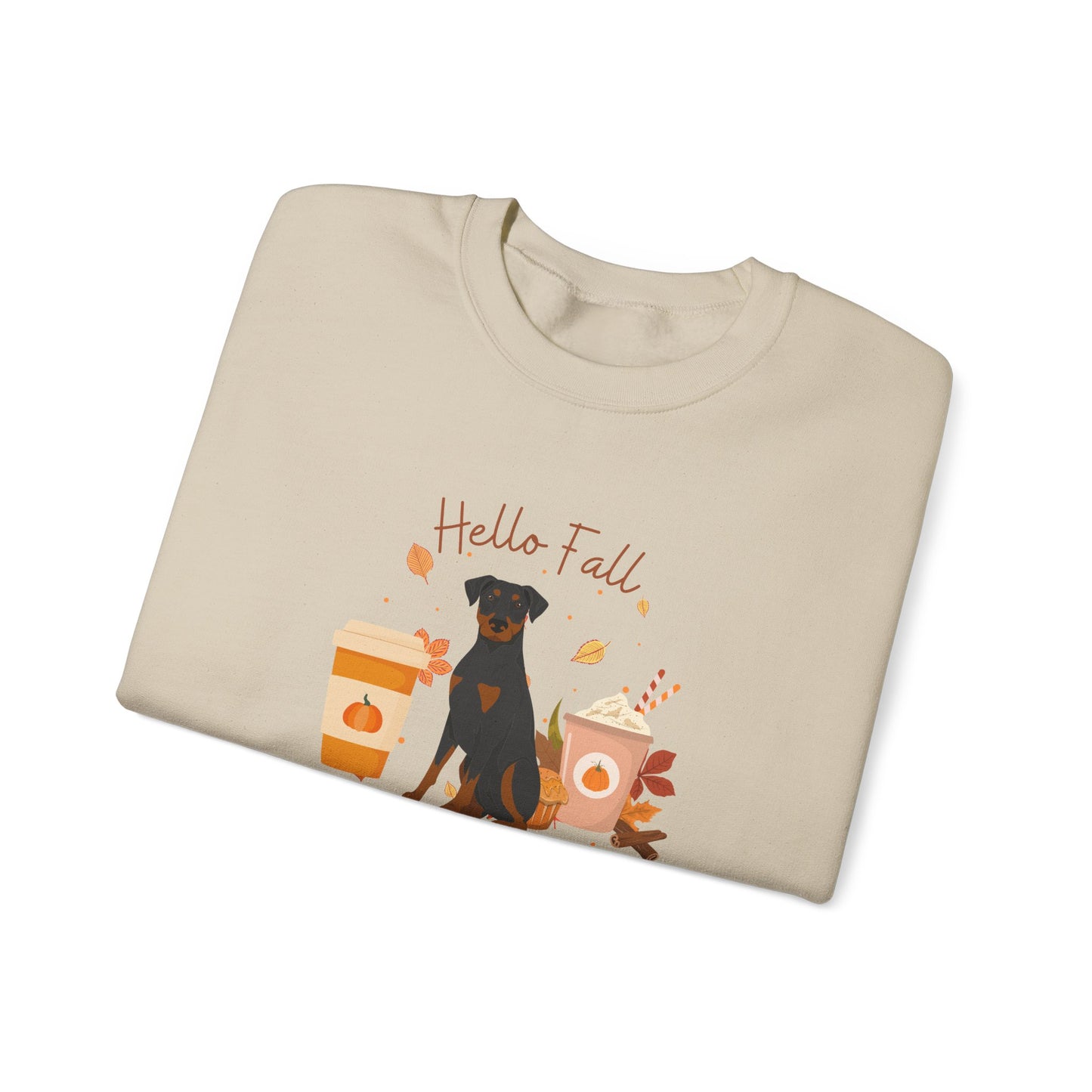 Doberman Pinscher Dog Fall Unisex Heavy Blend Crewneck Sweatshirt