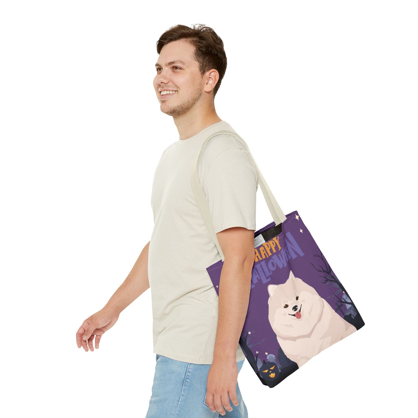 Pomeranian Dog Happy Halloween Tote Bag 16x16