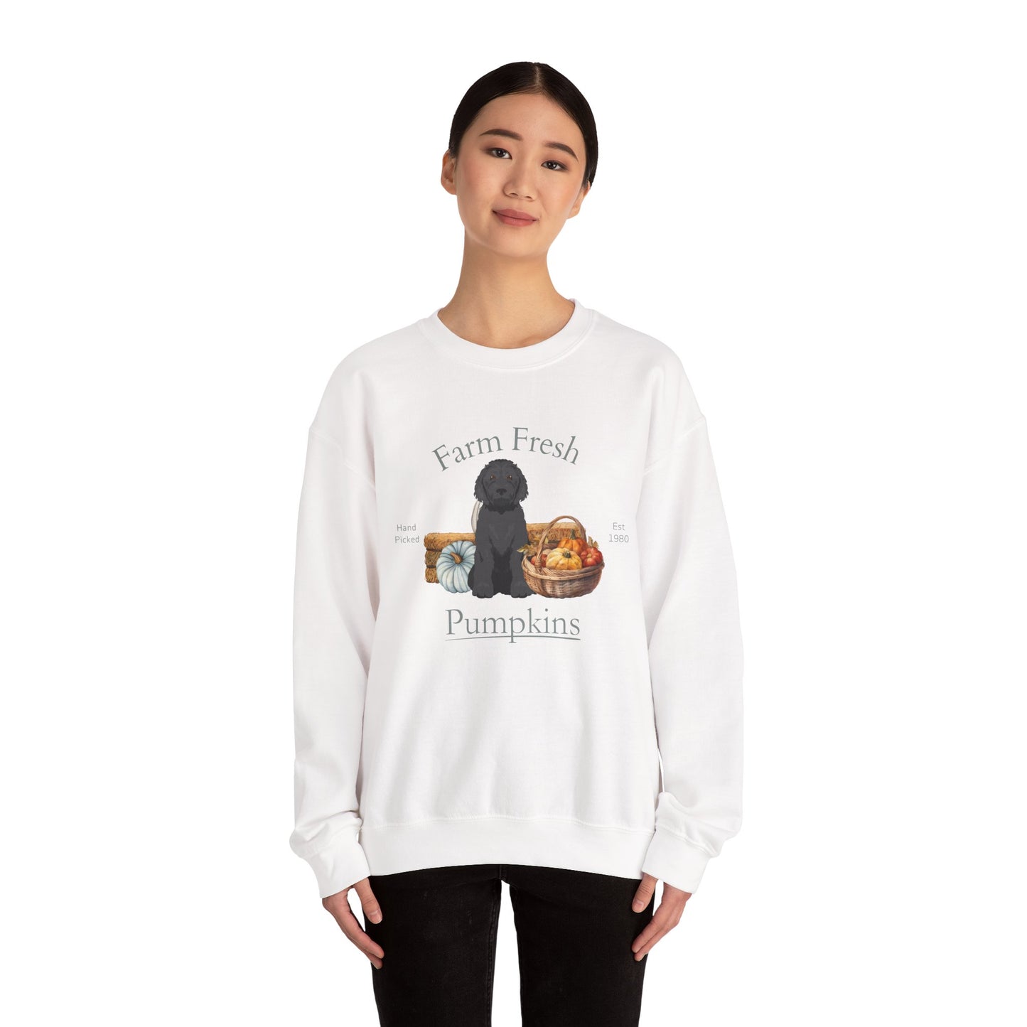 Doodle Dog Fall Farm Fresh Unisex Heavy Blend Crewneck Sweatshirt
