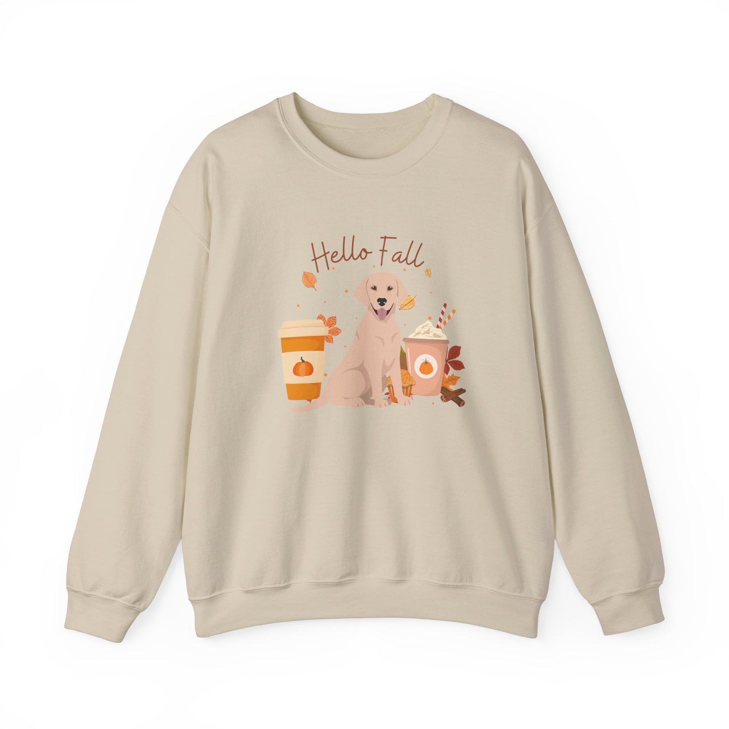Yellow Labrador Retriever Dog Fall Halloween Unisex Heavy Blend Crewneck Sweatshirt