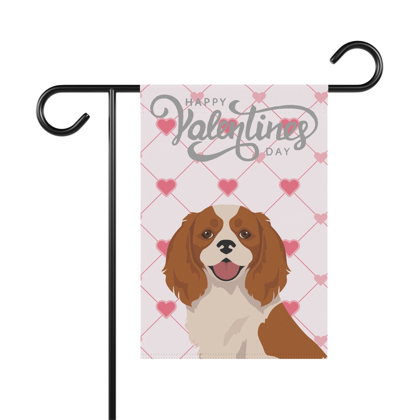 Cavalier King Charles Spaniel Dog Valentines Day Garden Flag