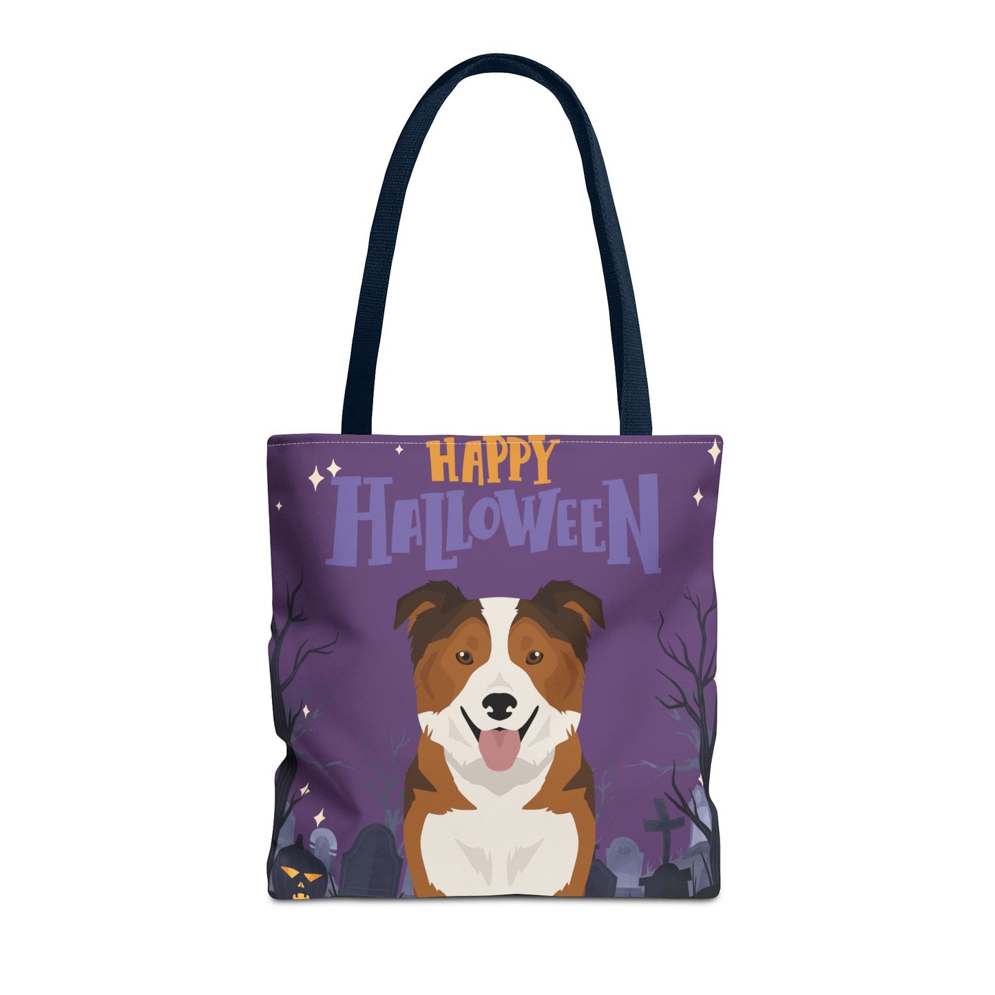 Border Collie Dog Happy Halloween Tote Bag 16x16