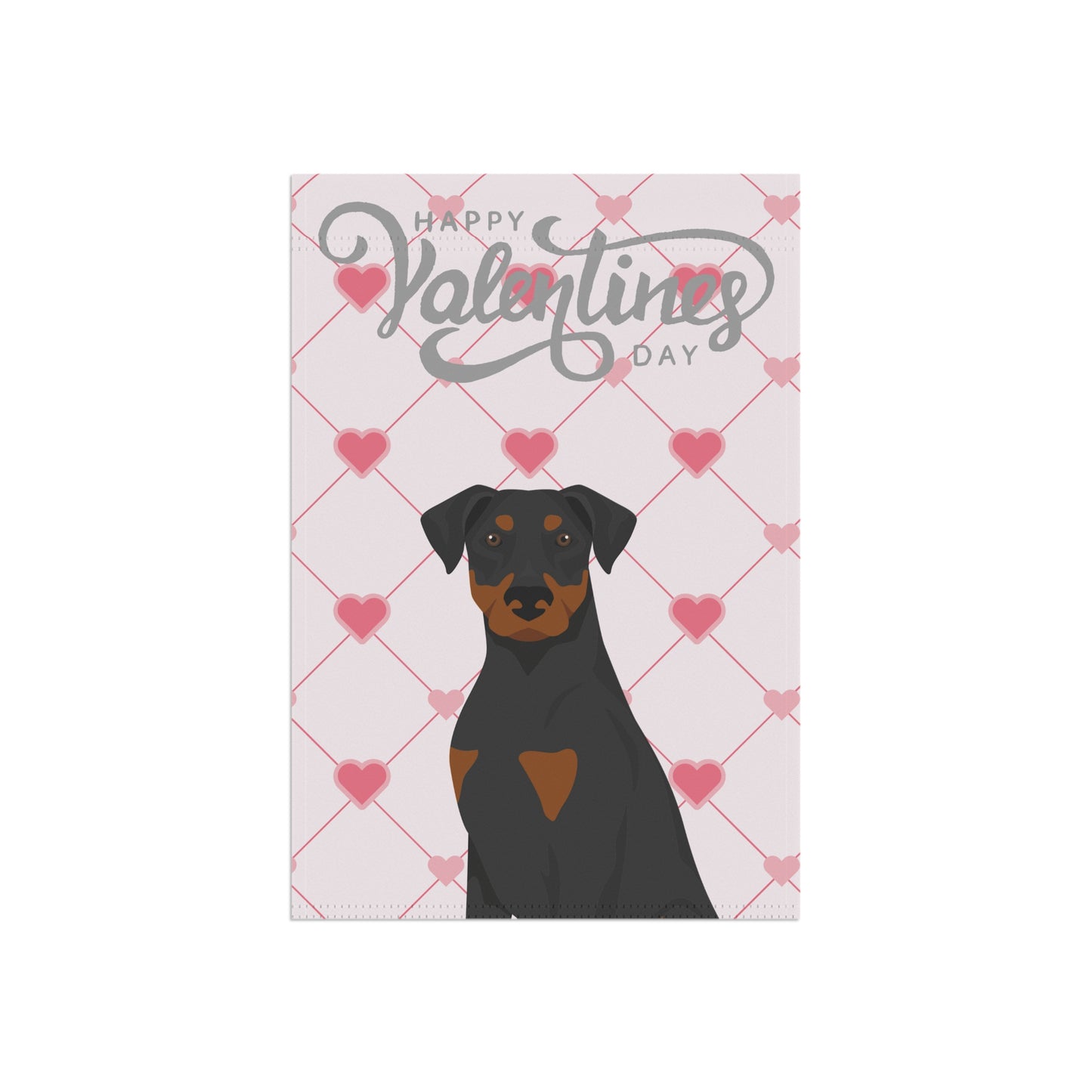 Doberman Pinscher Dog Valentines Day Garden Flag