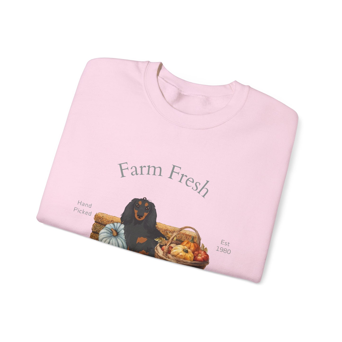Dachshund Dog Fall Farm Fresh Unisex Heavy Blend Crewneck Sweatshirt