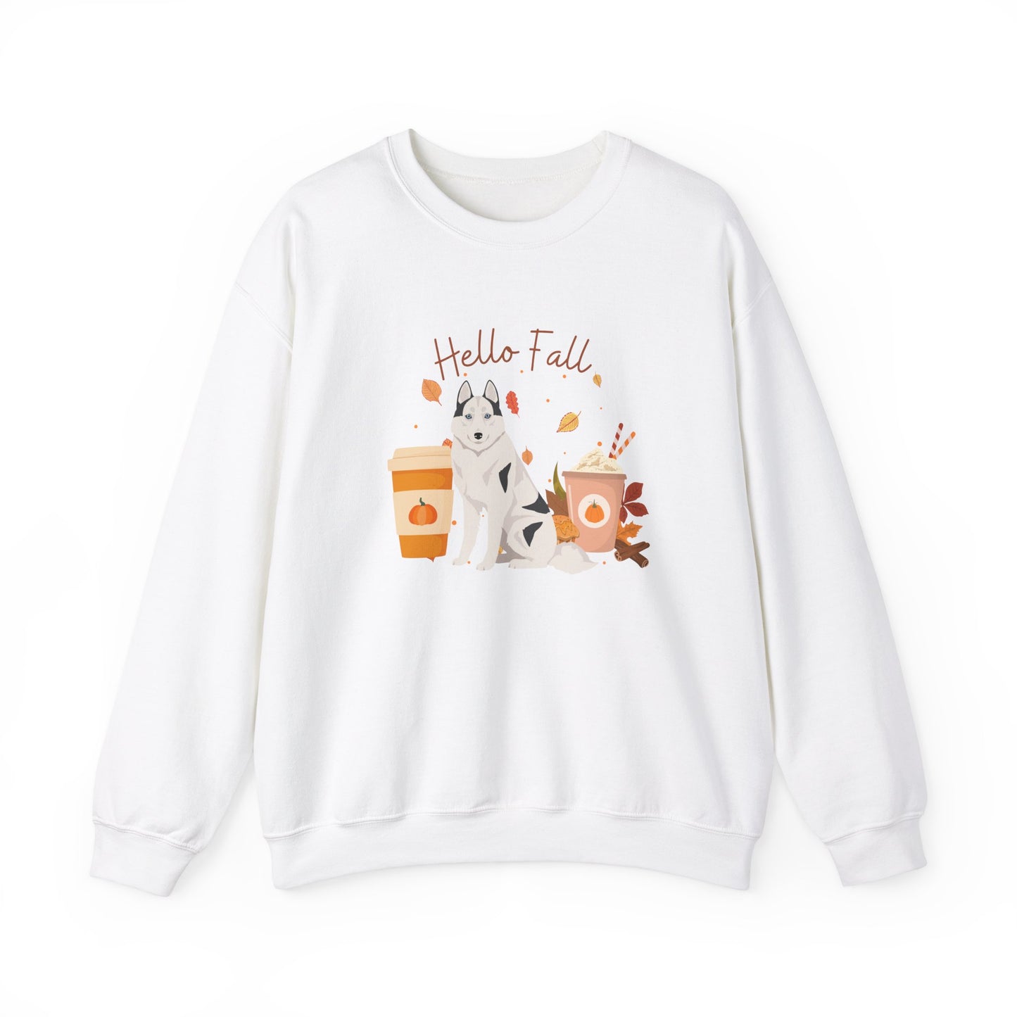 Siberian Husky Dog Fall Halloween Unisex Heavy Blend Crewneck Sweatshirt