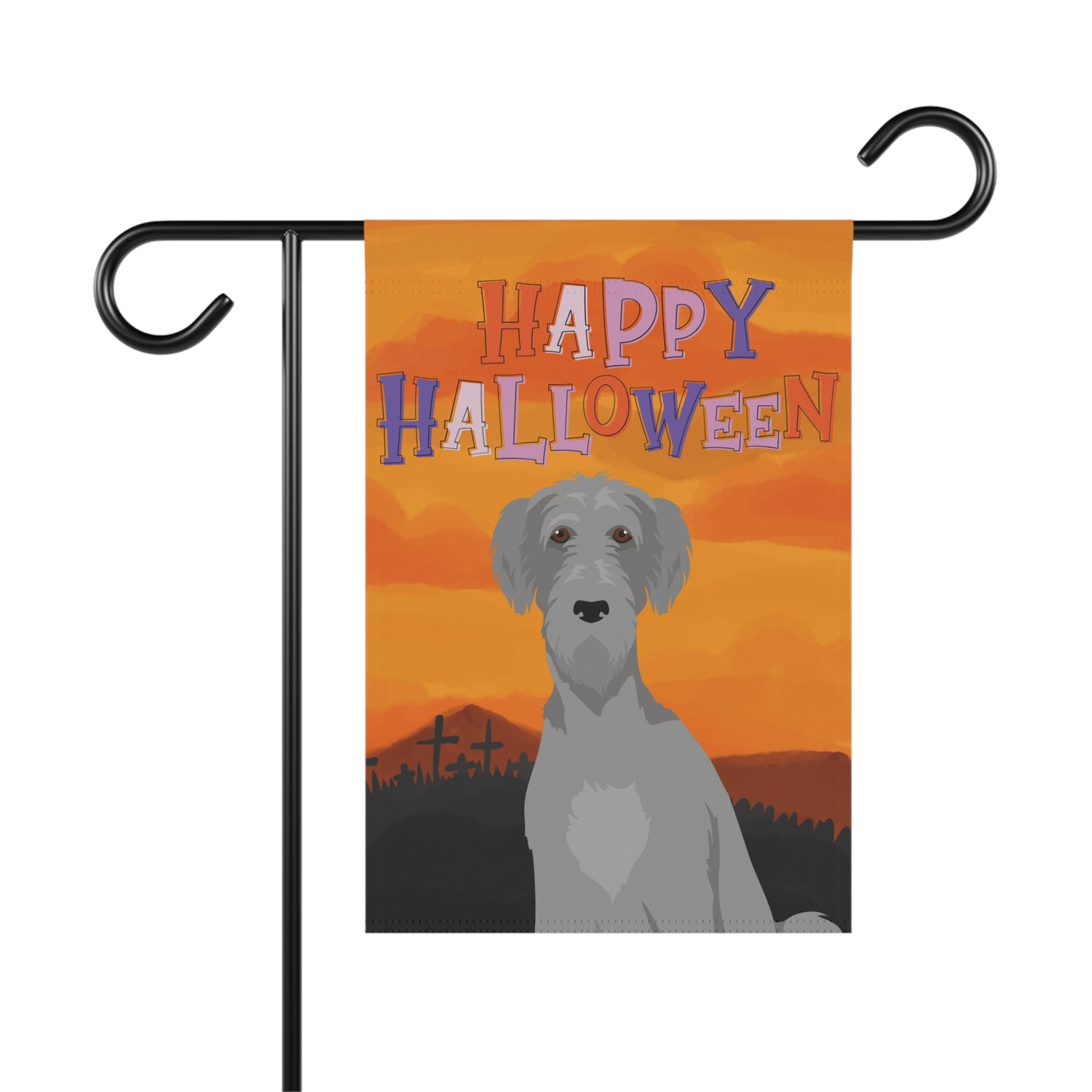 Irish Wolfhound Dog Halloween Garden Flag