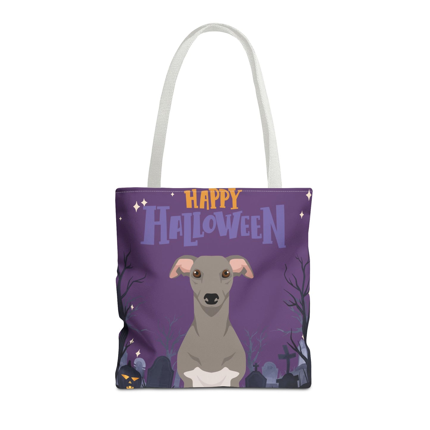 Whippet Dog Happy Halloween Tote Bag 16x16