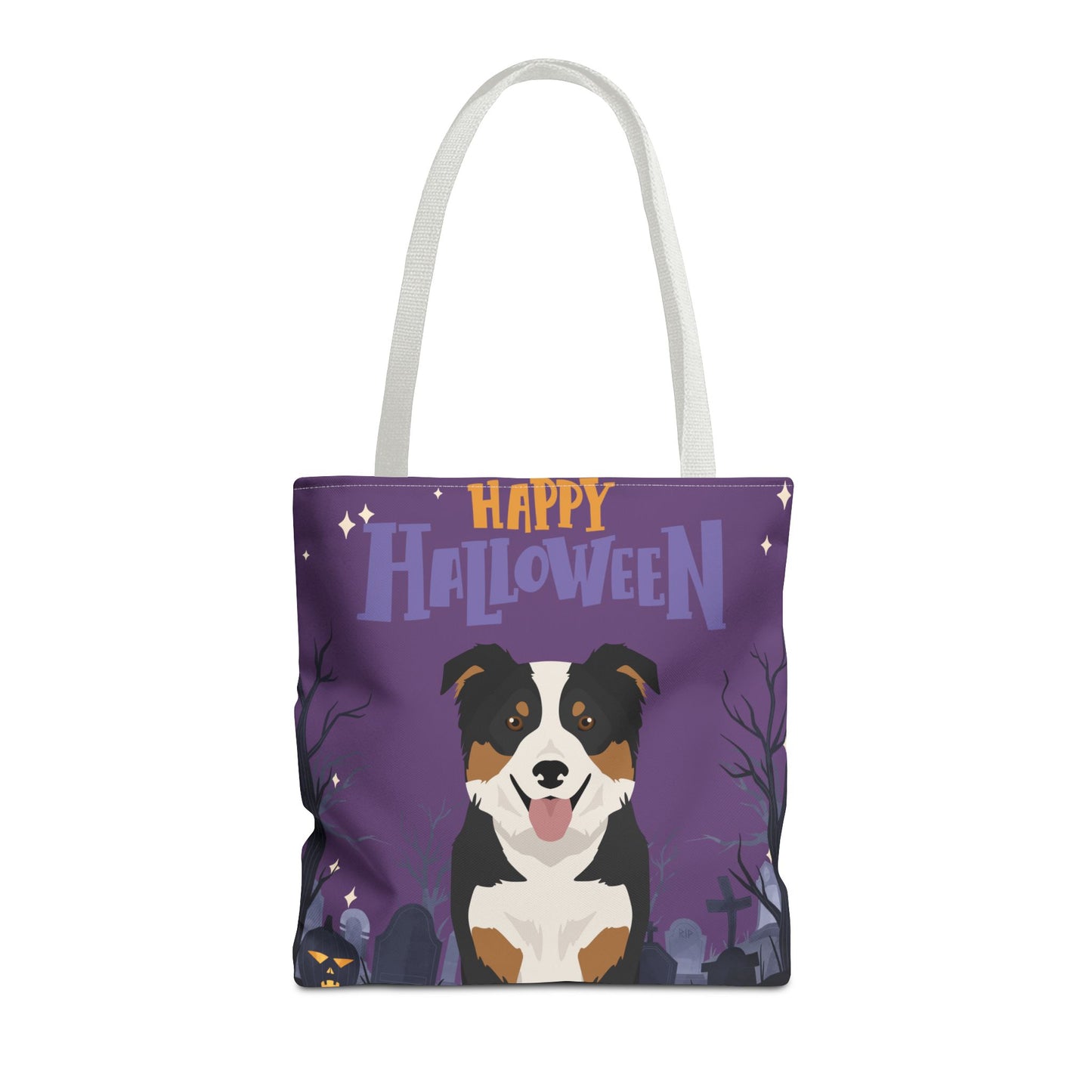 Border Collie Dog Happy Halloween Tote Bag 16x16