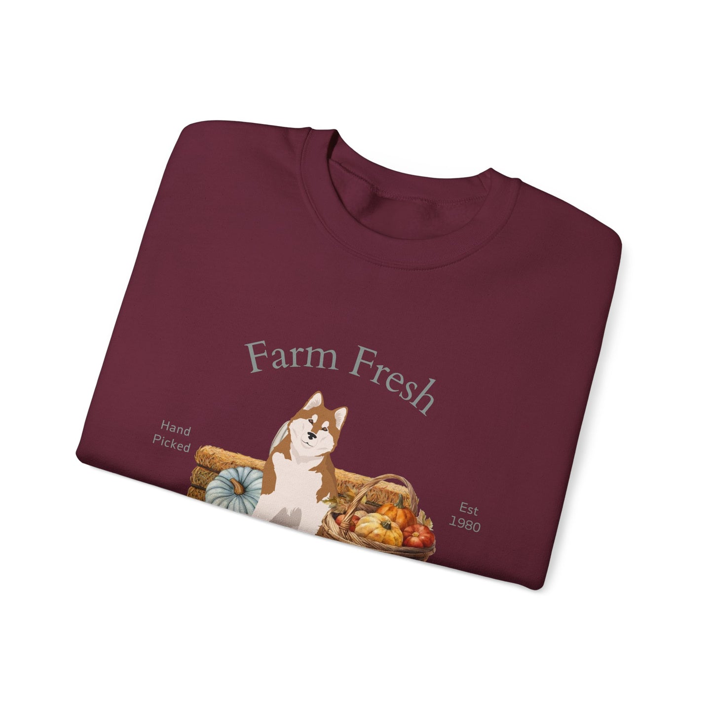 Alaskan Malamute Dog Fall Farm Fresh Unisex Heavy Blend Crewneck Sweatshirt