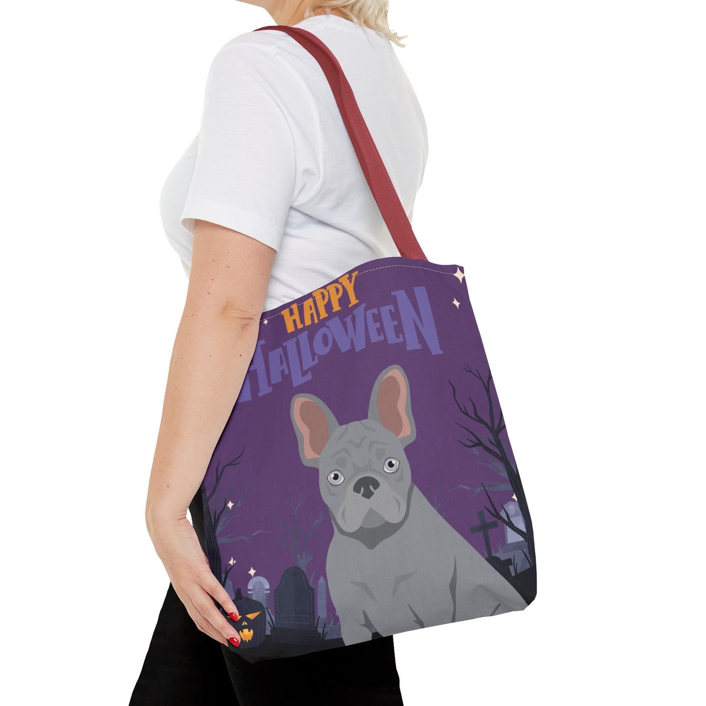 French Bulldog Dog Happy Halloween Tote Bag 16x16
