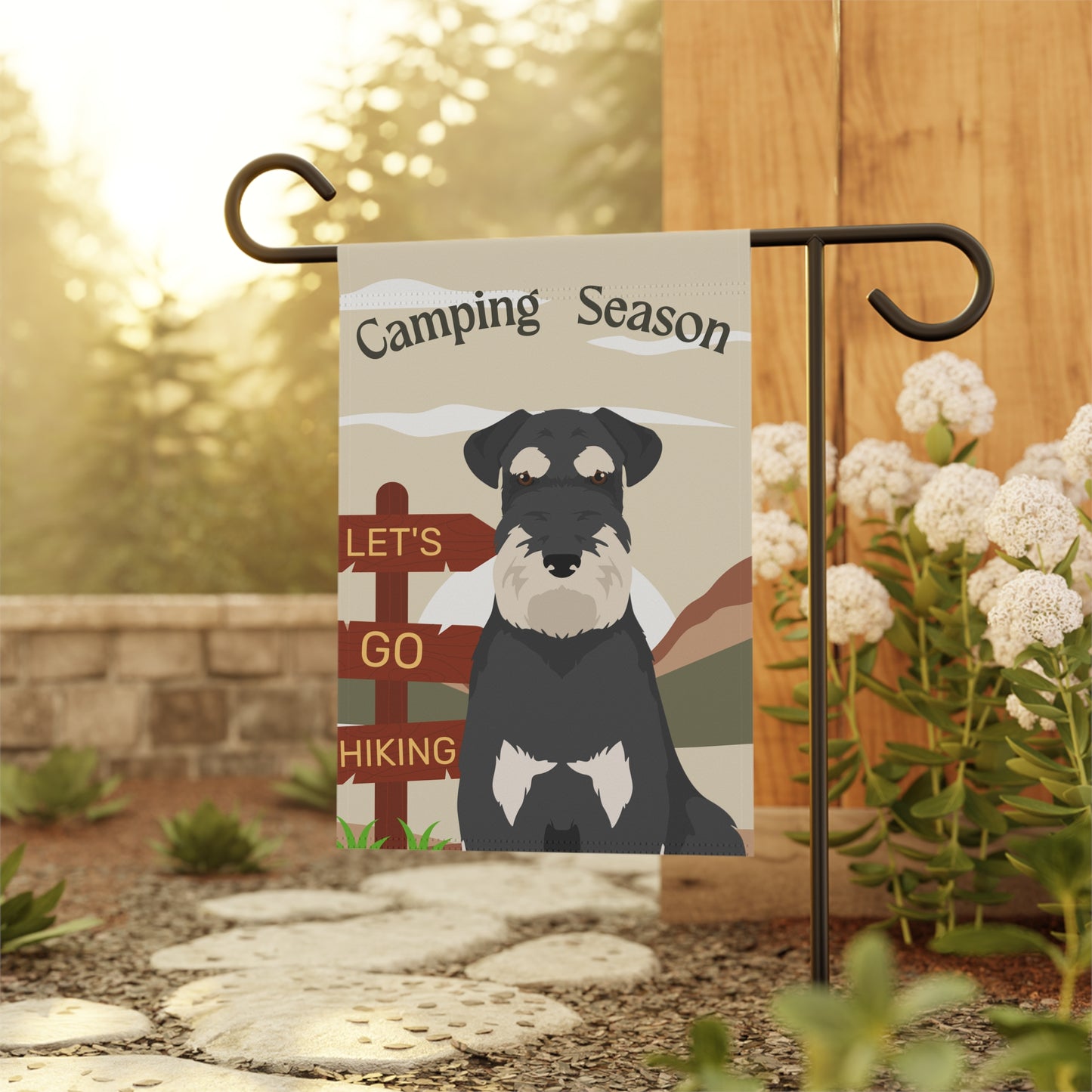Schnauzer Dog Camping Garden Flag