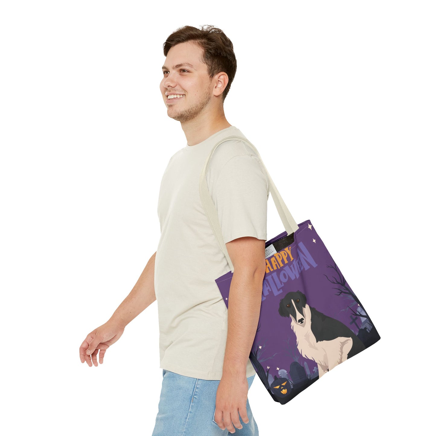 Borzoi Dog Happy Halloween Tote Bag 16x16