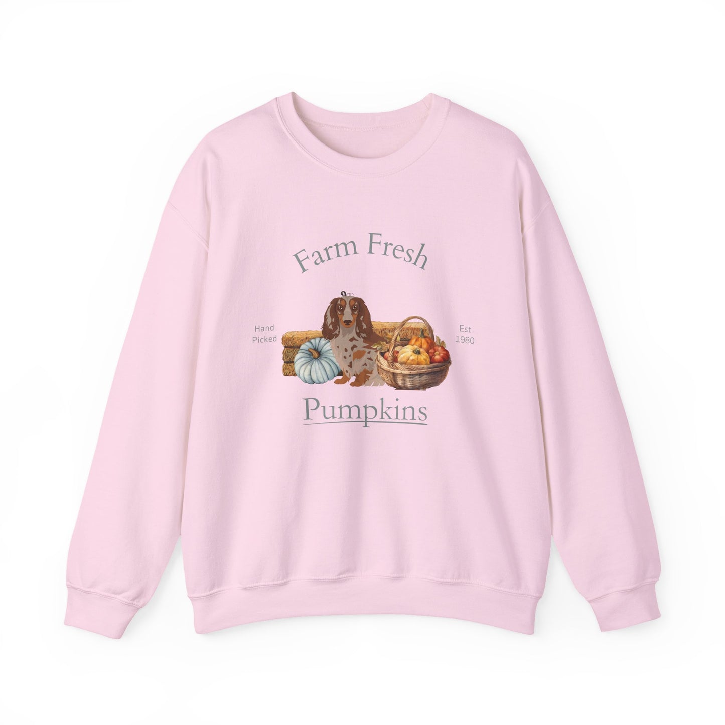 Dachshund Dog Fall Farm Fresh Unisex Heavy Blend Crewneck Sweatshirt
