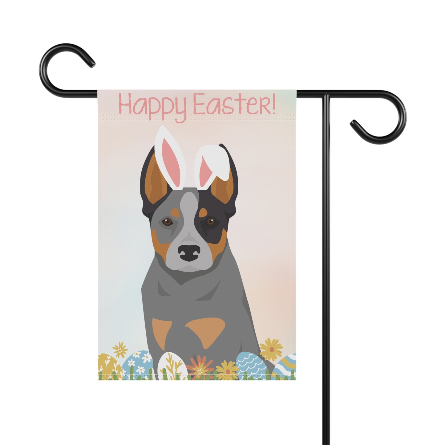 Australian Cattle Dog Happy Easter Garden Flag