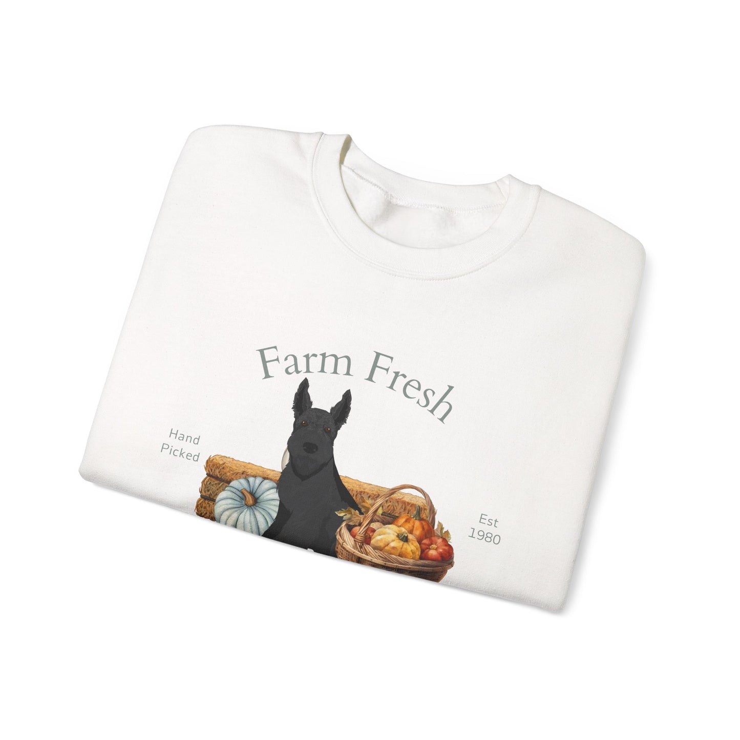 Scottish Terrier Dog Fall Farm Fresh Unisex Heavy Blend Crewneck Sweatshirt