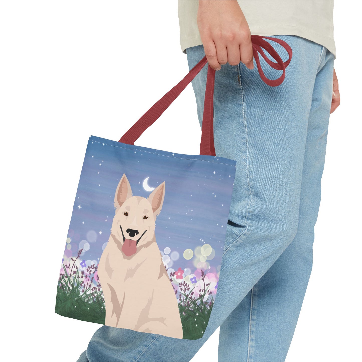 White Swiss Shepherd Dog Tote Bag 13x13