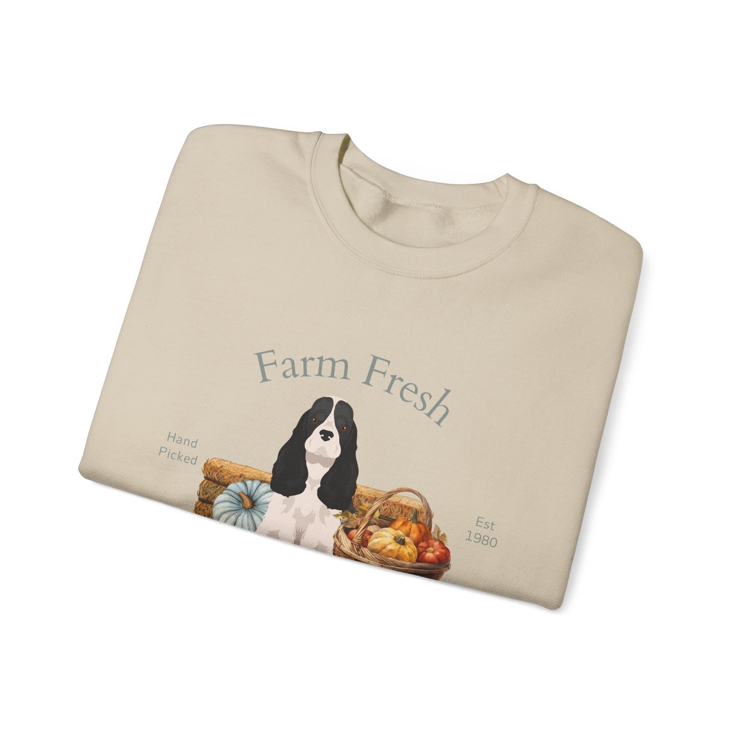 Cocker Spaniel Dog Fall Farm Fresh Unisex Heavy Blend Crewneck Sweatshirt