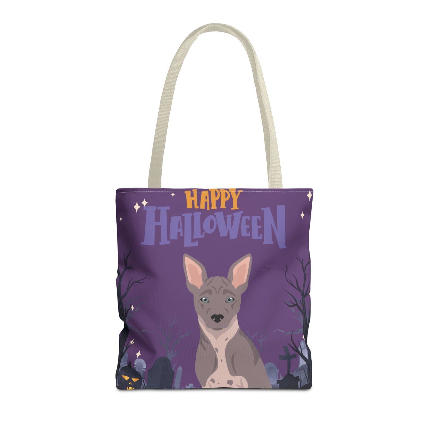 American Hairless Terrier Dog Happy Halloween Tote Bag 16x16