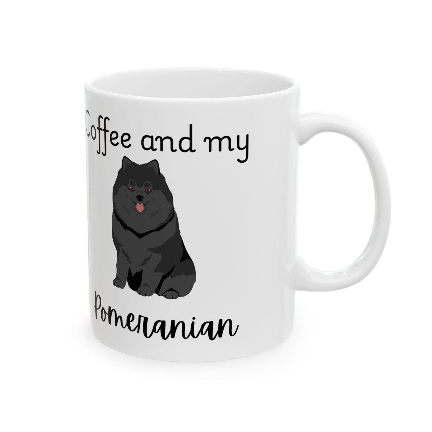 Coffee and My Pomeranian Ceramic Mug | Dog Lover Gift, Pet Owner Cup, Cute Mug for Dog Moms, Funny Mug for Coffee Lovers