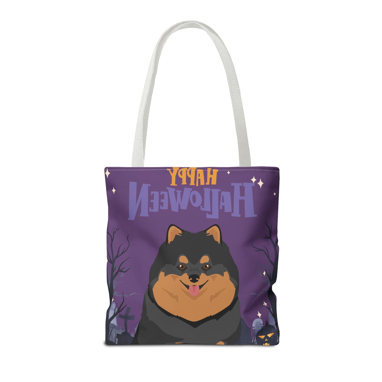 Pomeranian Dog Happy Halloween Tote Bag 16x16