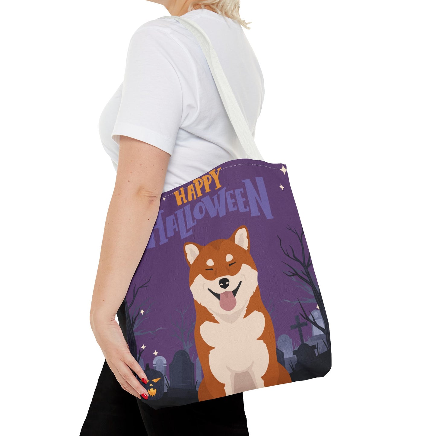 Shiba Inu Dog Happy Halloween Tote Bag 16x16