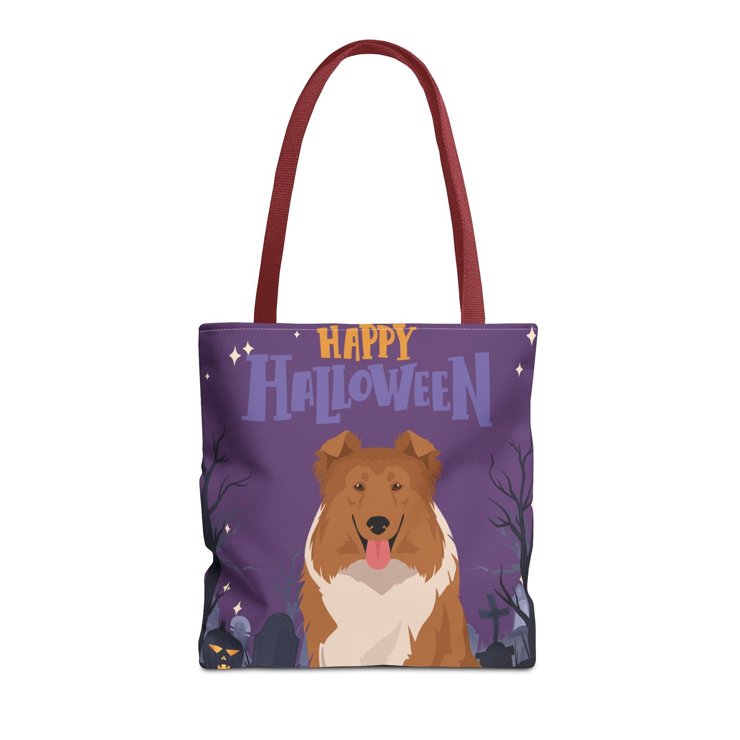 Collie Dog Happy Halloween Tote Bag 16x16