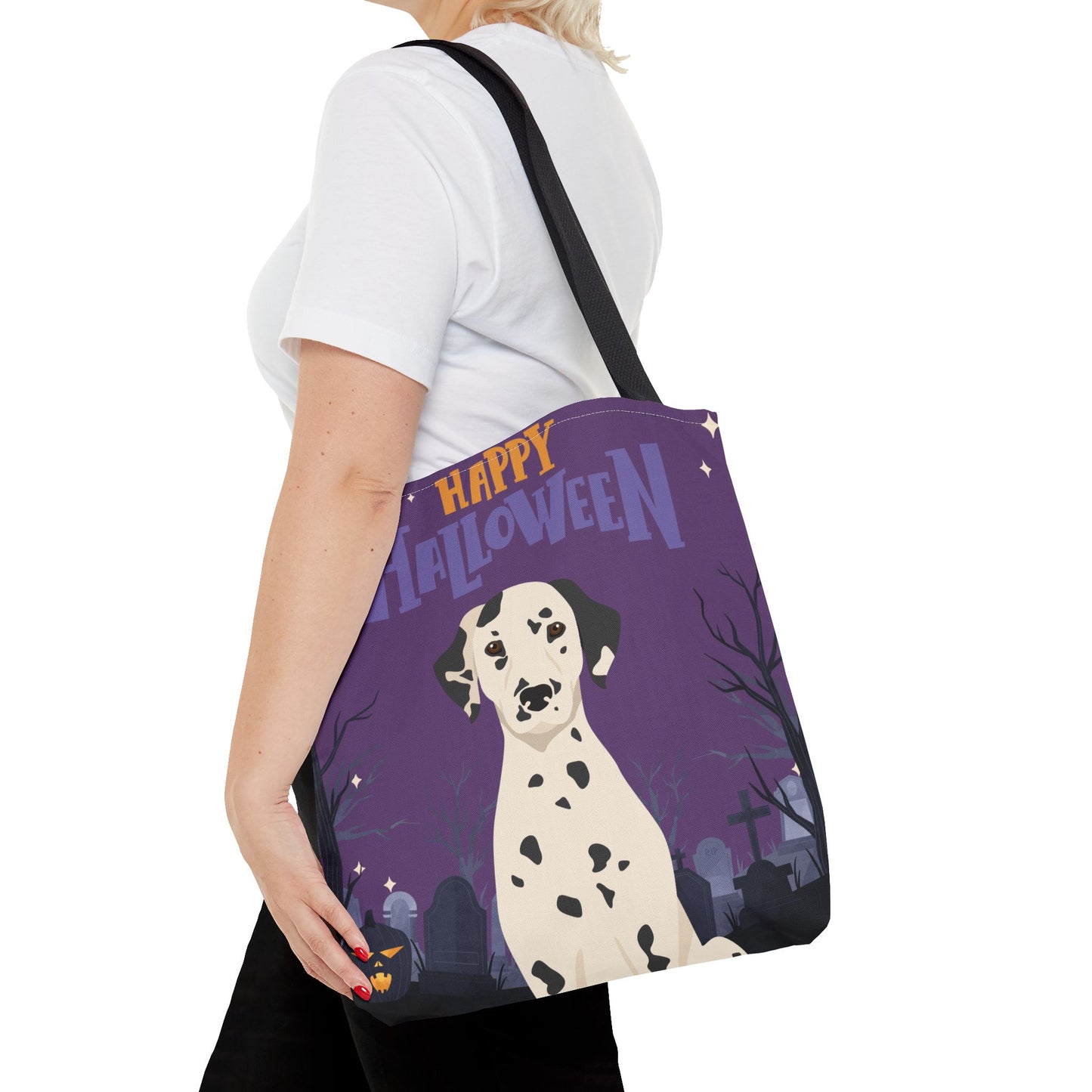 Dalmatian Dog Happy Halloween Tote Bag 16x16