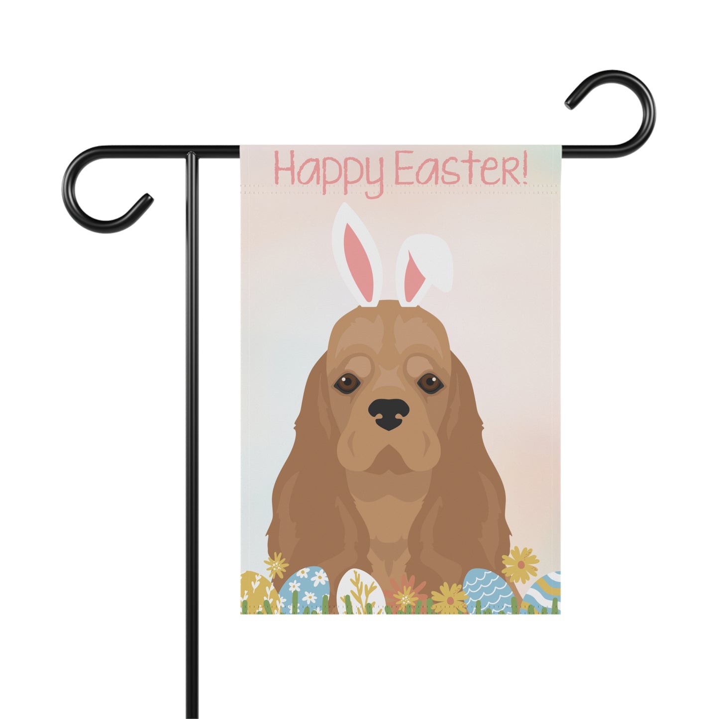 American Cocker Spaniel Dog Happy Easter Garden Flag