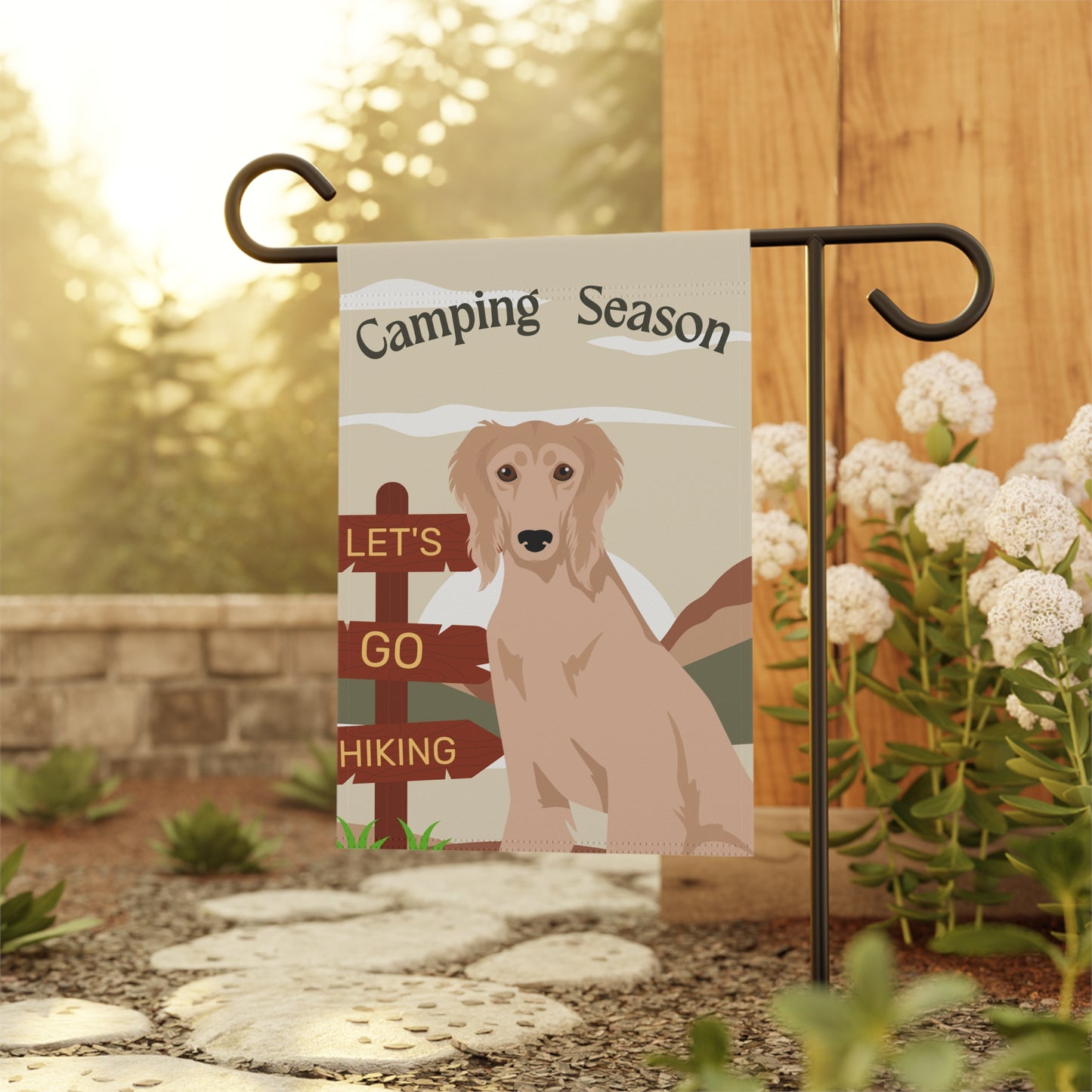 Saluki Dog Camping Garden Flag