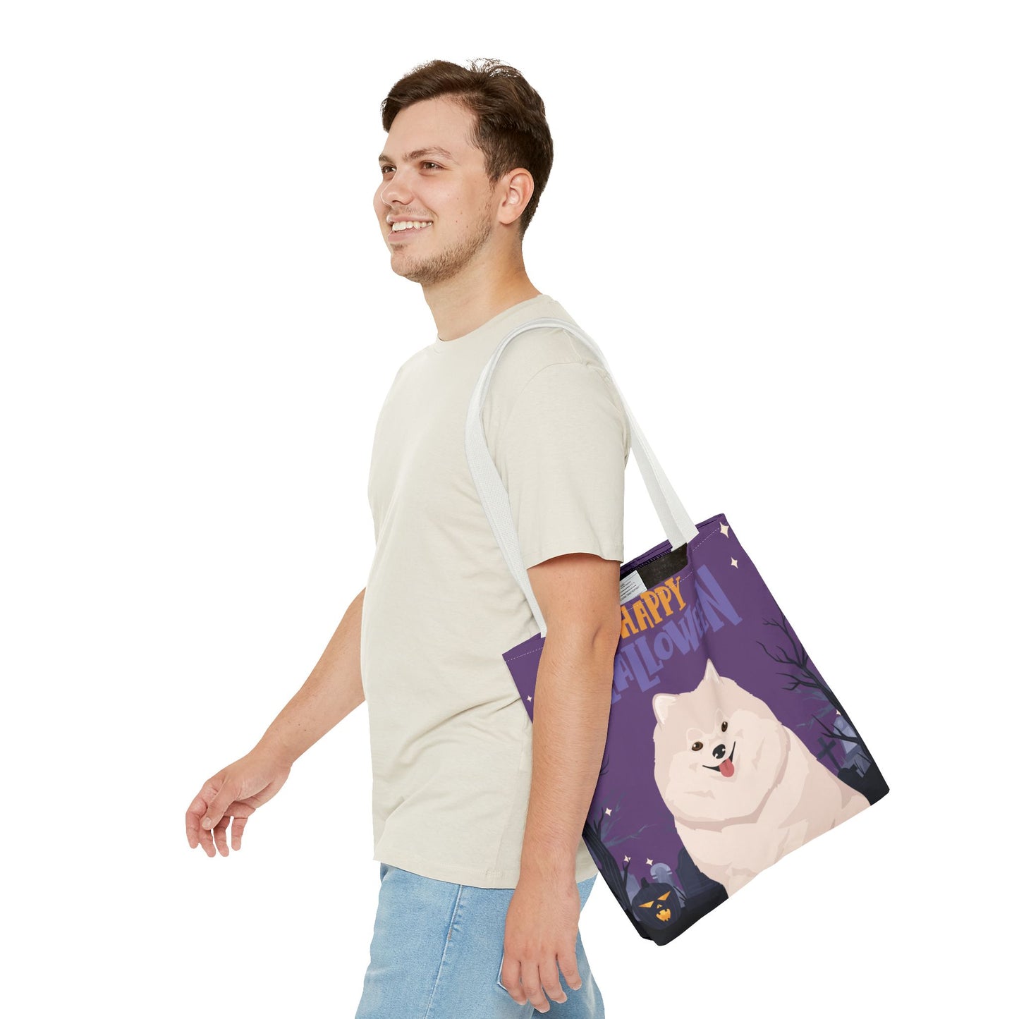Pomeranian Dog Happy Halloween Tote Bag 16x16