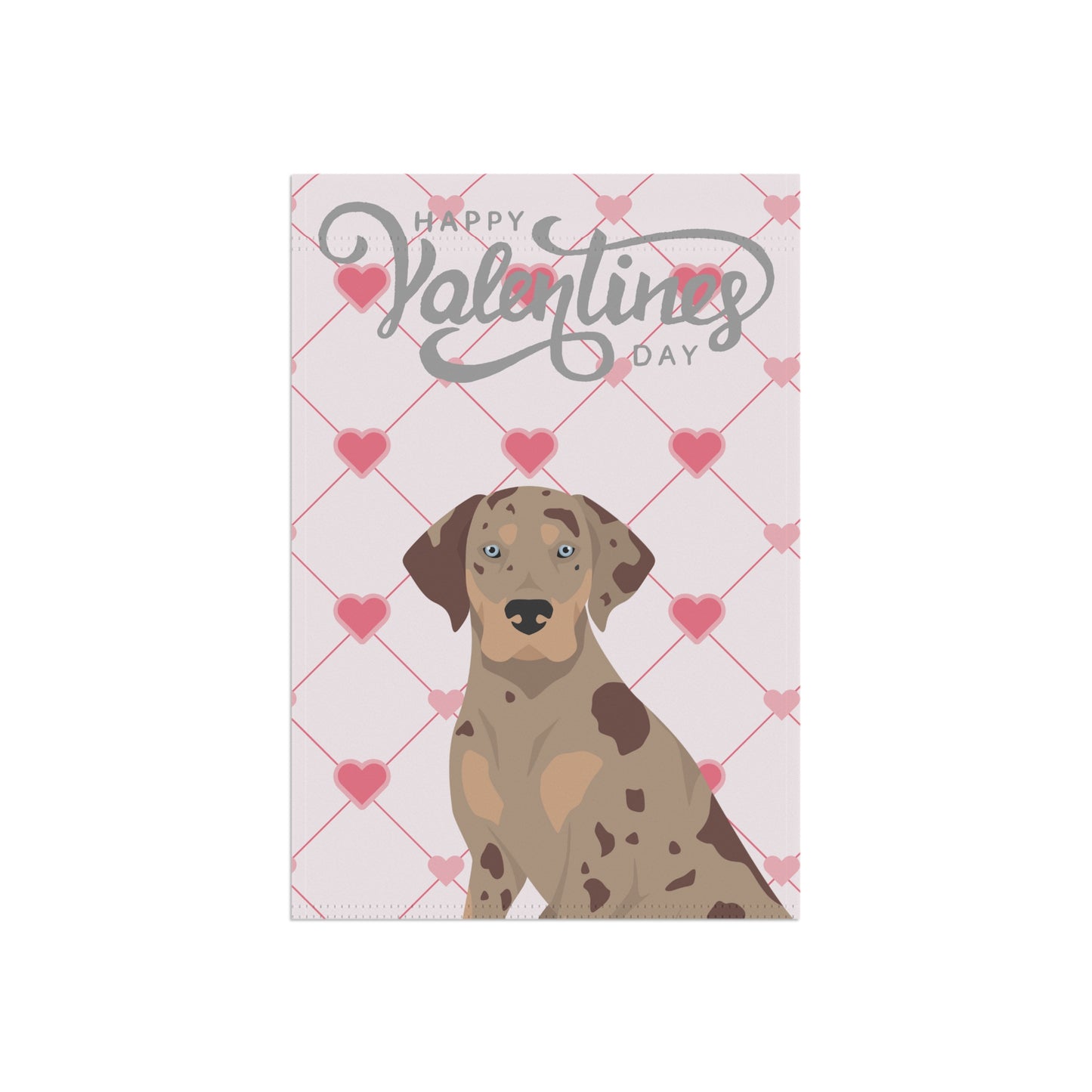 Catahoula Leopard Dog Valentines Day Garden Flag