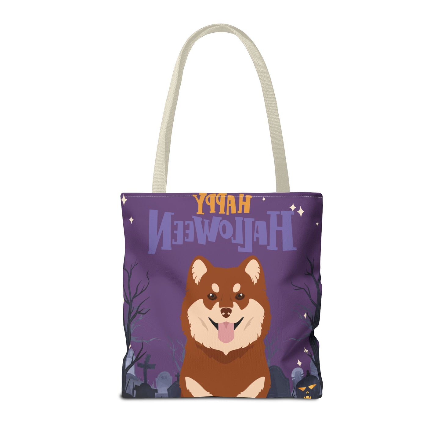 Finnish Lapphund Dog Happy Halloween Tote Bag 16x16