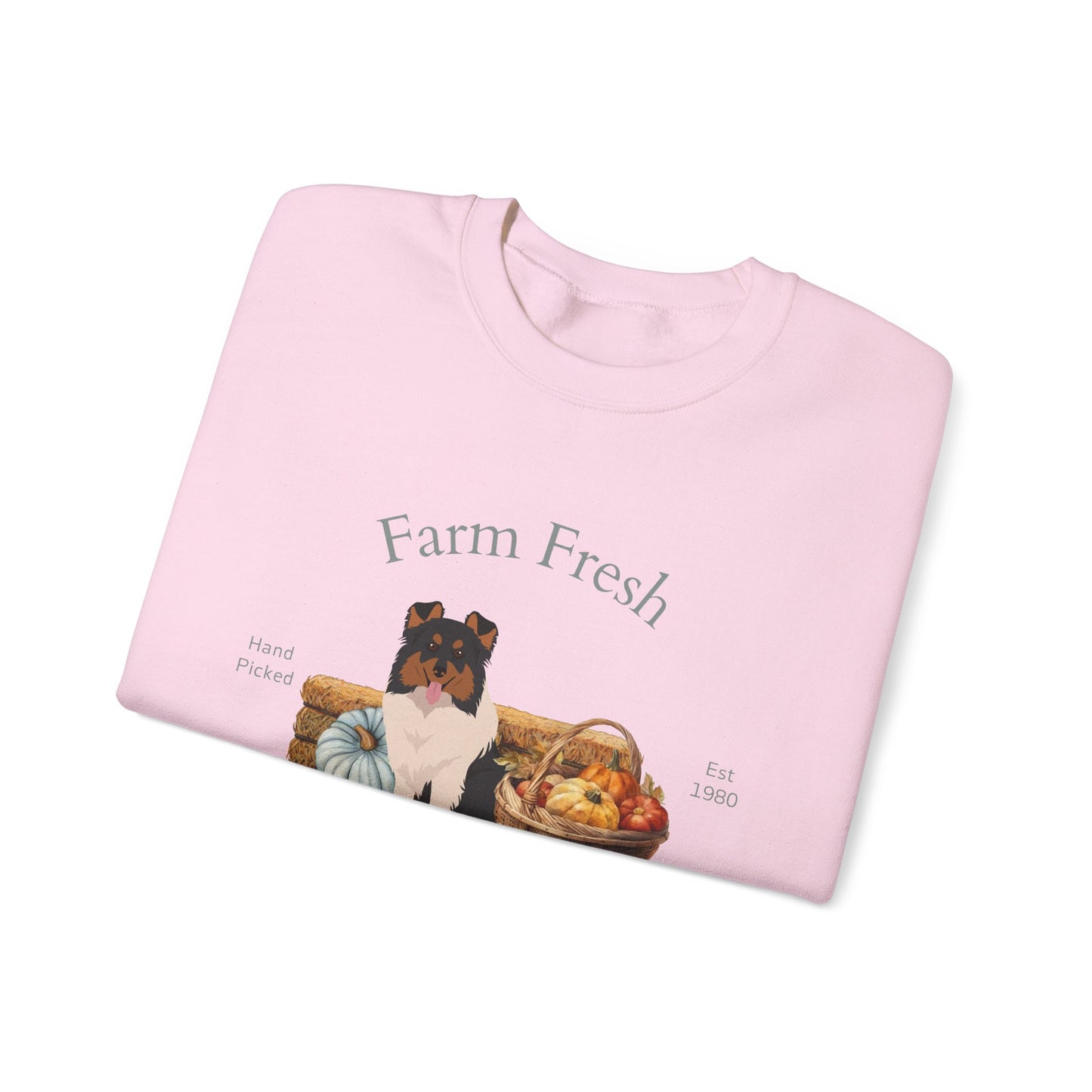 Shetland Sheepdog Dog Fall Farm Fresh Unisex Heavy Blend Crewneck Sweatshirt