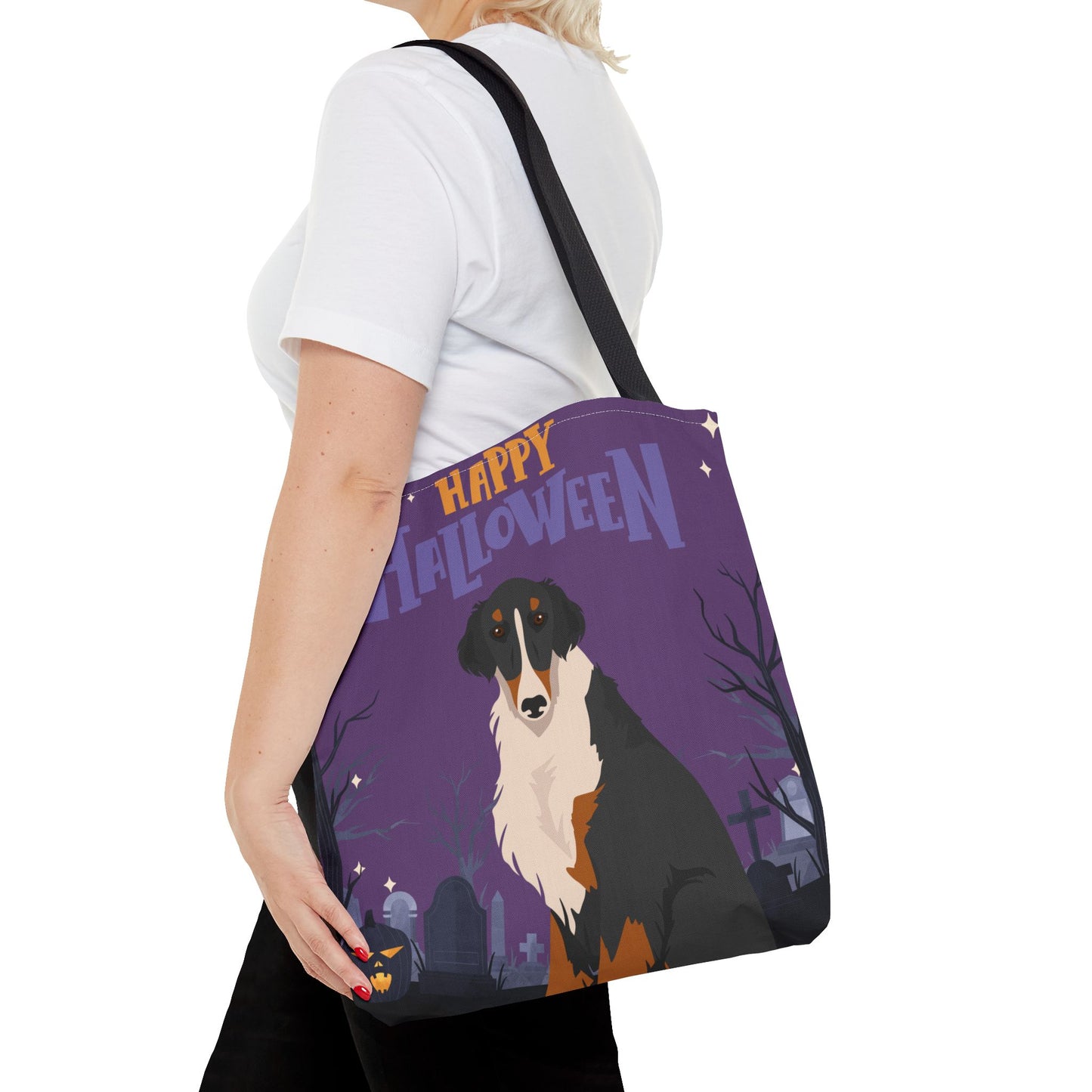 Borzoi Dog Happy Halloween Tote Bag 16x16