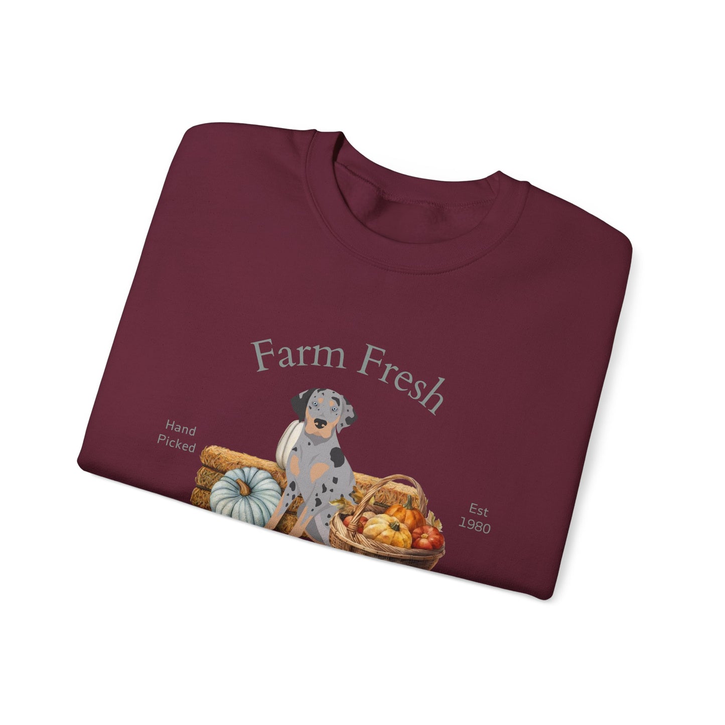 Catahoula Leopard Dog Dog Fall Farm Fresh Unisex Heavy Blend Crewneck Sweatshirt