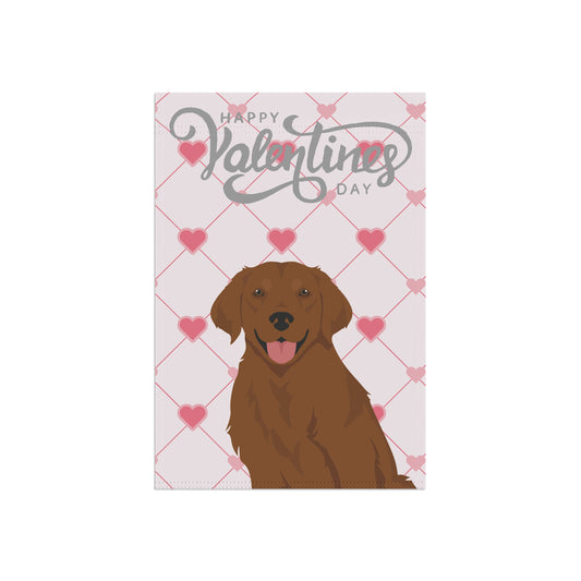 Golden Retriever Dog Valentines Day Garden Flag