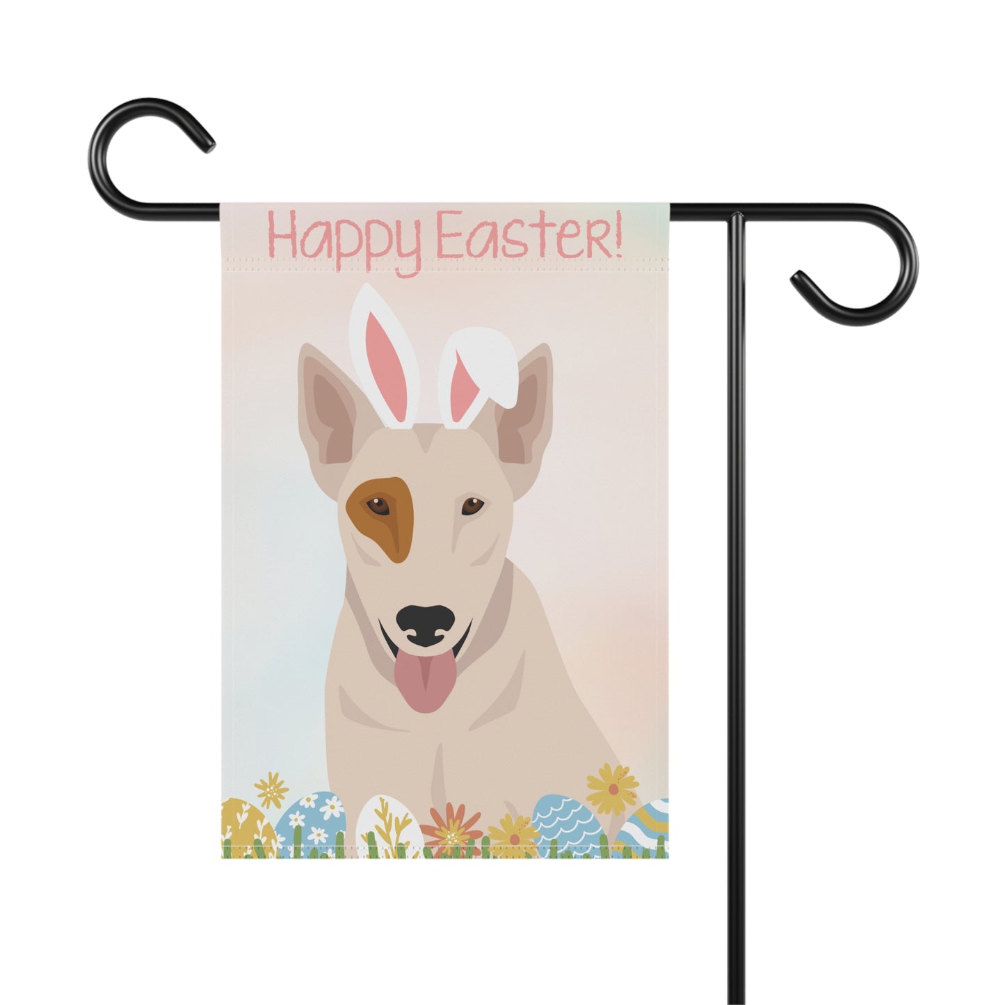 Bull Terrier Dog Happy Easter Garden Flag