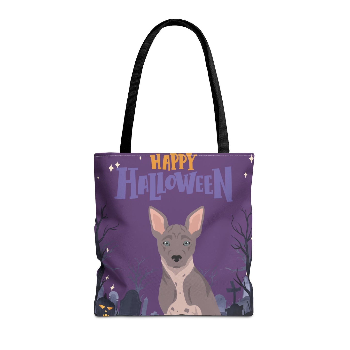 American Hairless Terrier Dog Happy Halloween Tote Bag 16x16