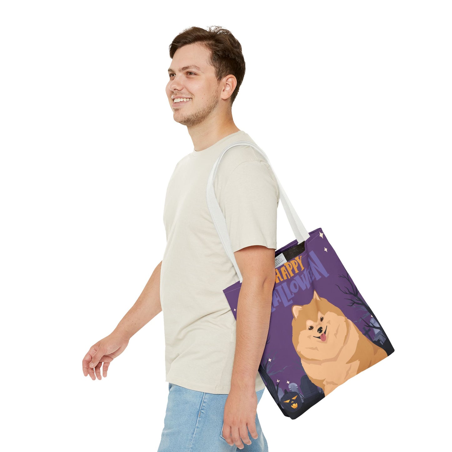 Pomeranian Dog Happy Halloween Tote Bag 16x16